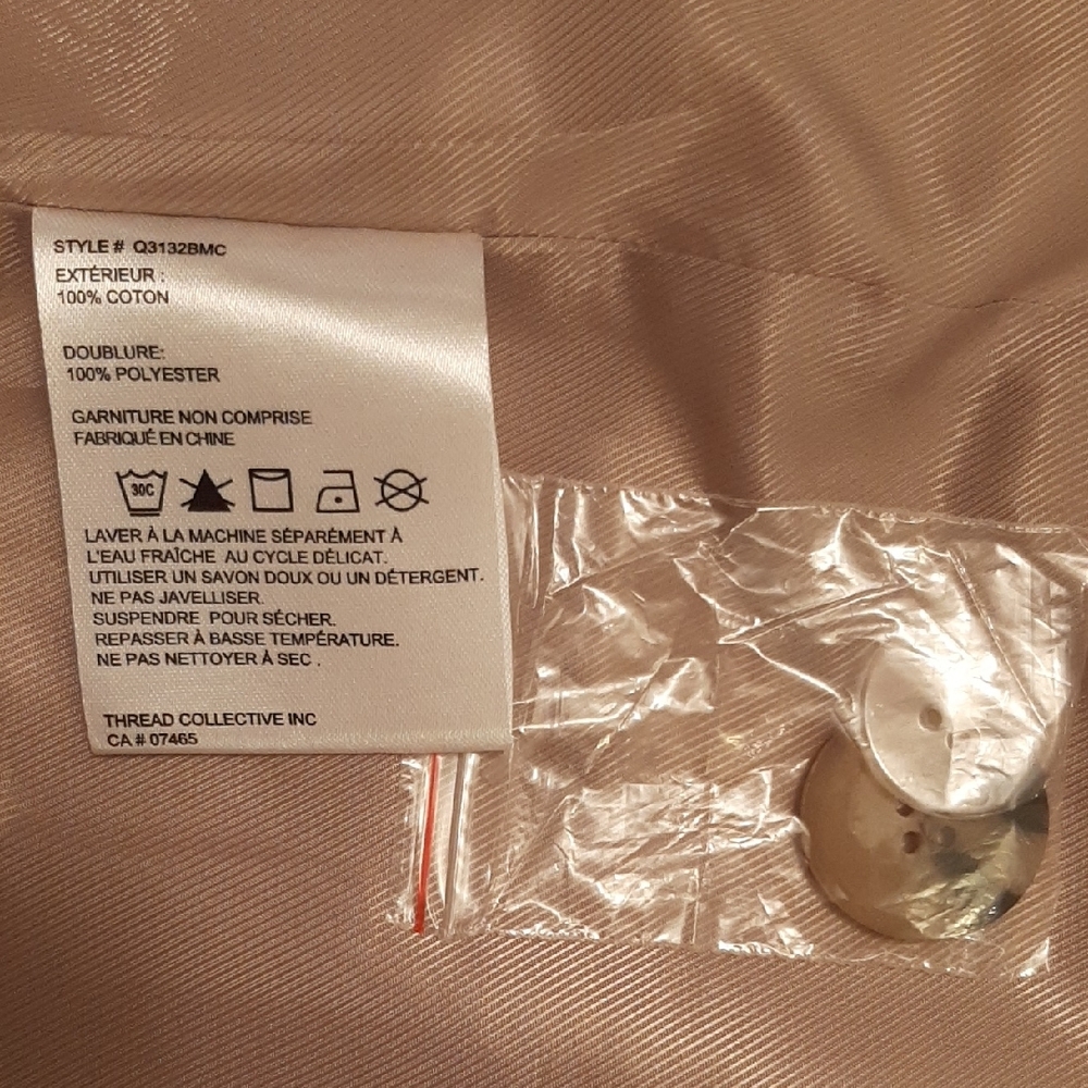 NWT Badgley💝Mischka DOUBLE BREASTED Classic Tan Trench Coat Sz L - Picture 12 of 16